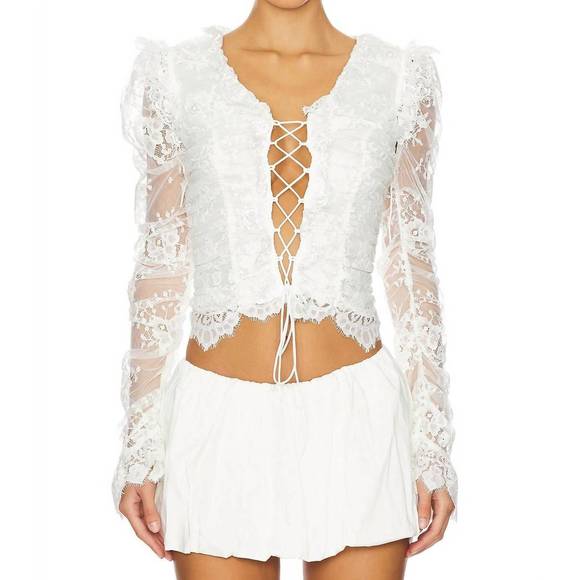 NEW FOR LOVE & LEMONS lexi top in white - Picture 1 of 3